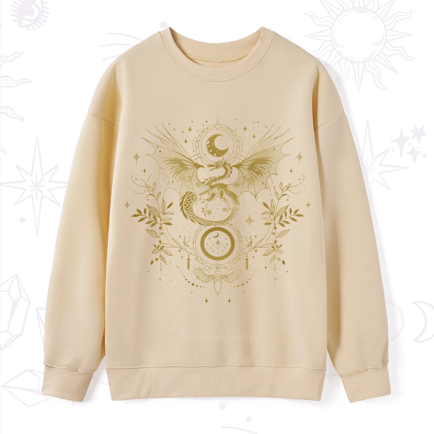 Purplehecate Celestial Dragon Moon Phase Sweatshirt