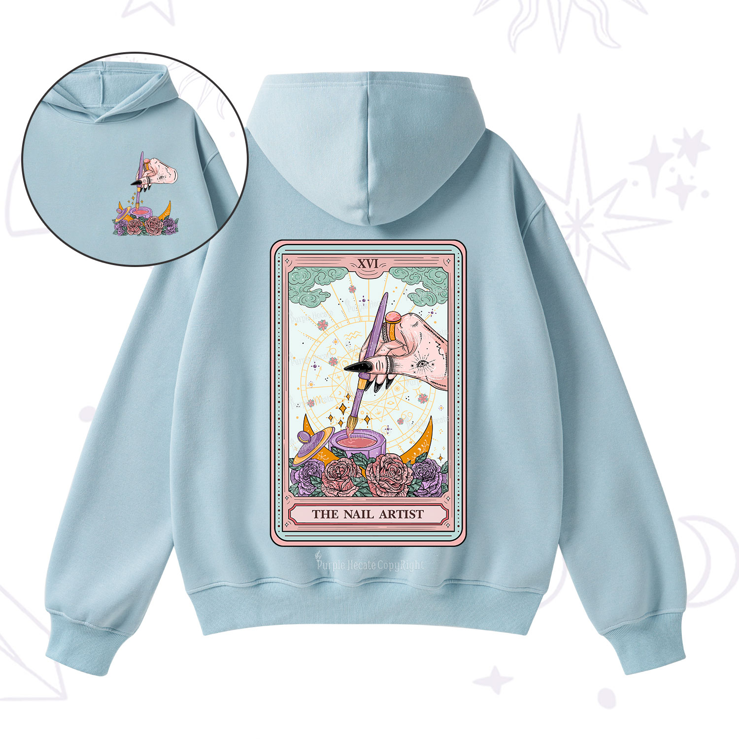 Purplehecate The Nail Artist Tarot Card Fleece Hoodie Suit
