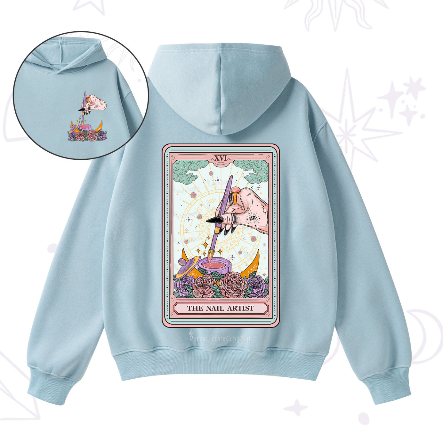 Purplehecate The Nail Artist Tarot Card Fleece Hoodie Suit