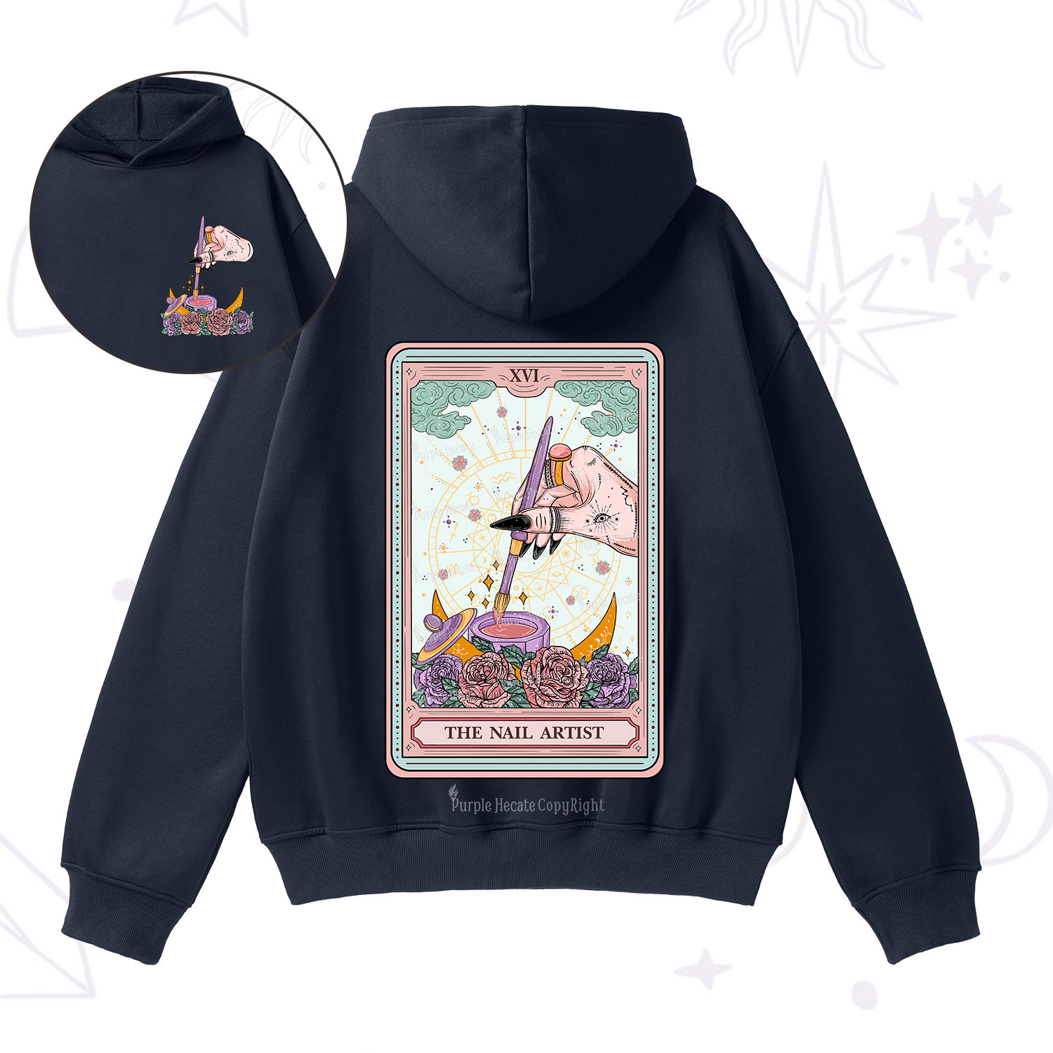 Purplehecate The Nail Artist Tarot Card Fleece Hoodie Suit