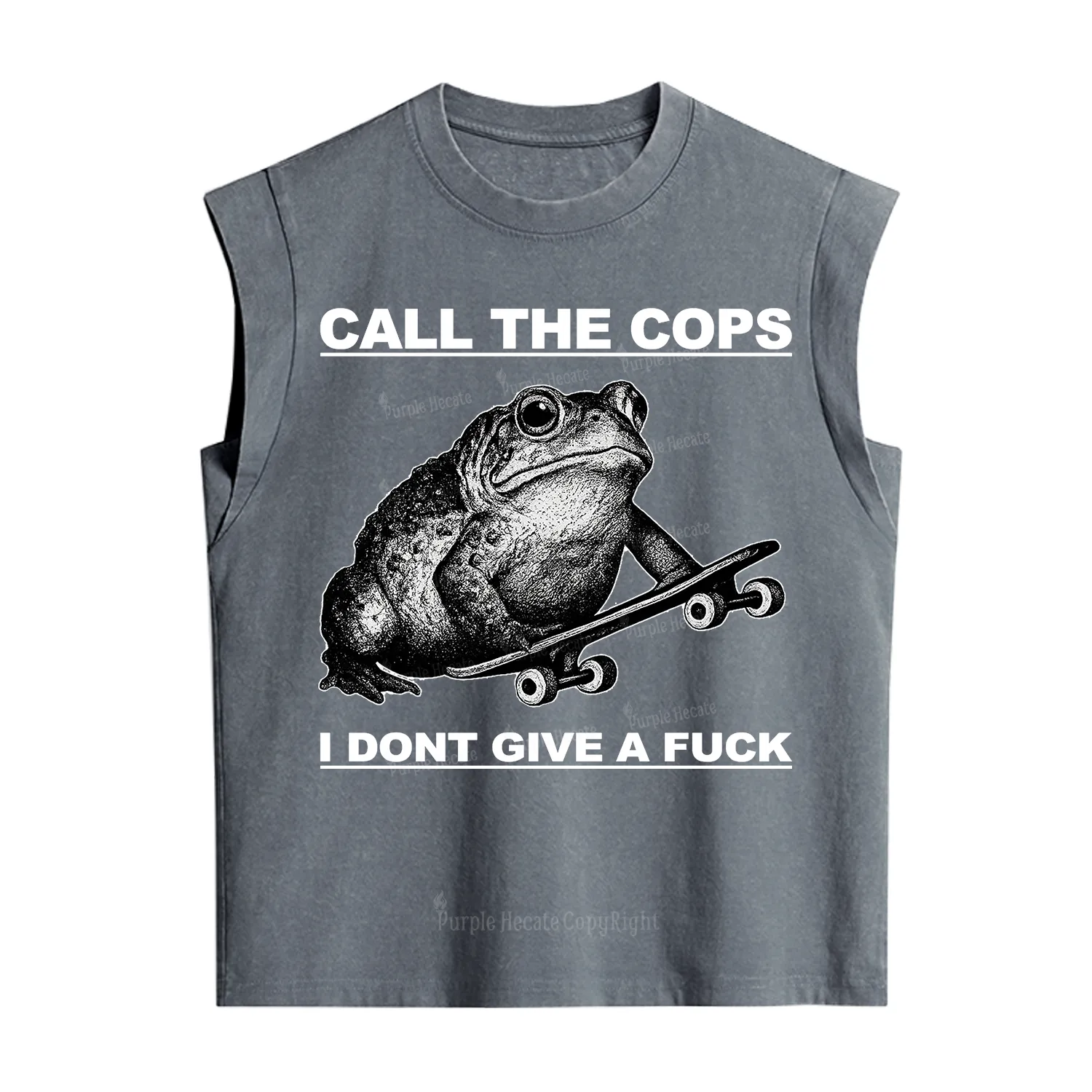 Purplehecate Call The Cops Frog Vintage Washed Tank