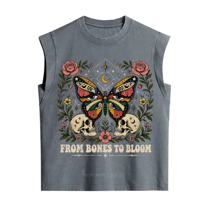 Purplehecate From Bones to Bloom Butterfly Vintage Washed Tank