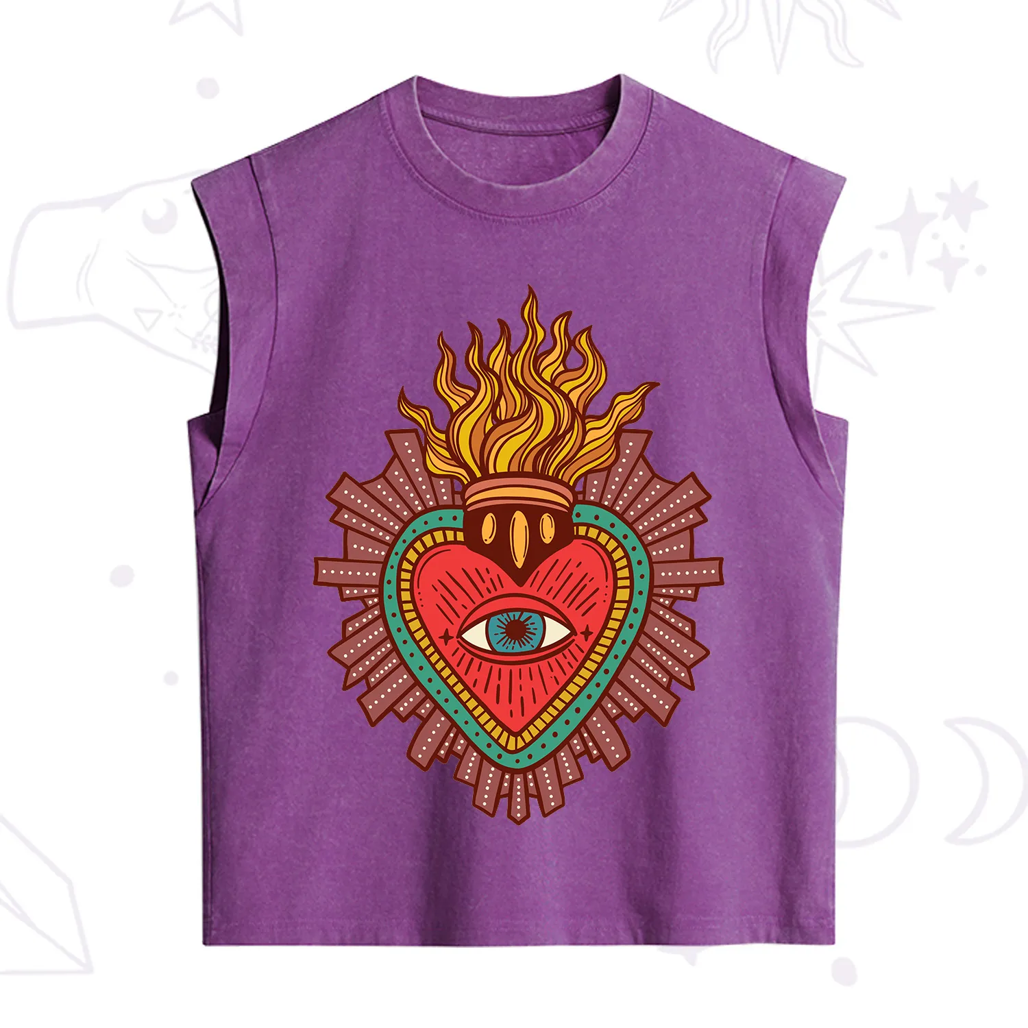 Purplehecate Sacred Heart Vintage Washed Tank