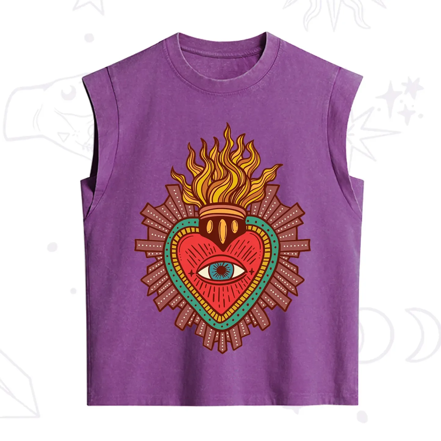 Purplehecate Sacred Heart Vintage Washed Tank
