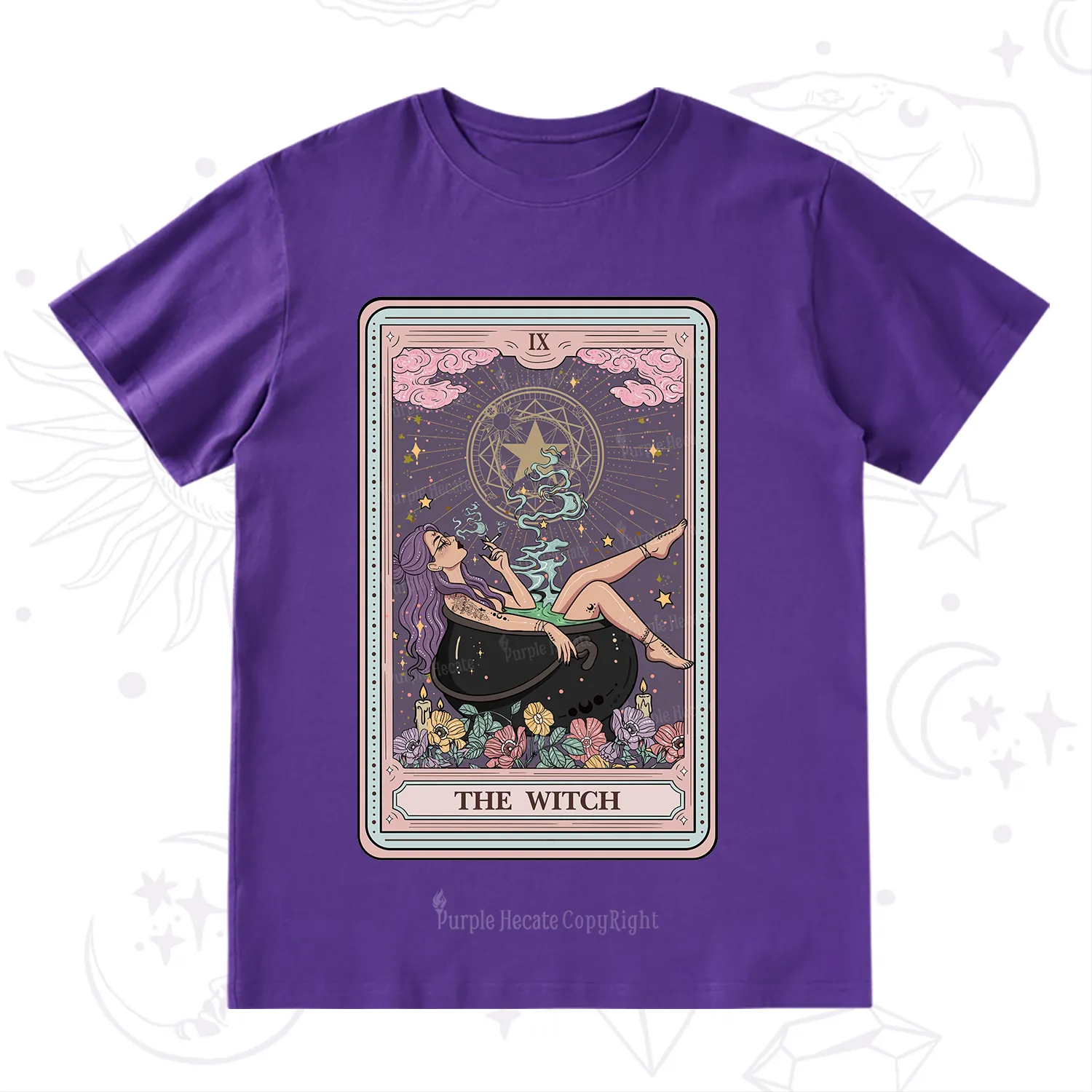 Purplehecate The Witch Tarot Card T-Shirt