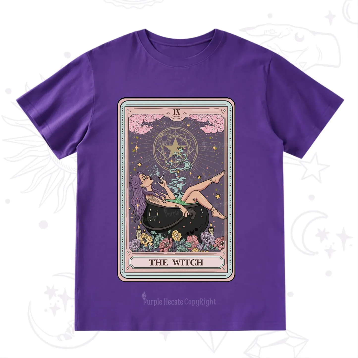 Purplehecate The Witch Tarot Card T-Shirt
