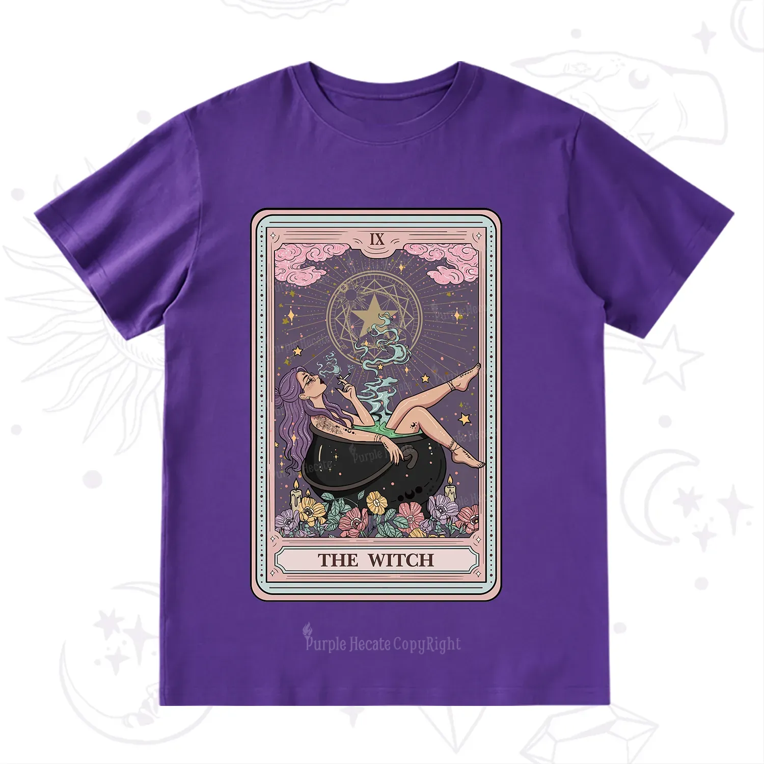 Purplehecate The Witch Tarot Card T-Shirt