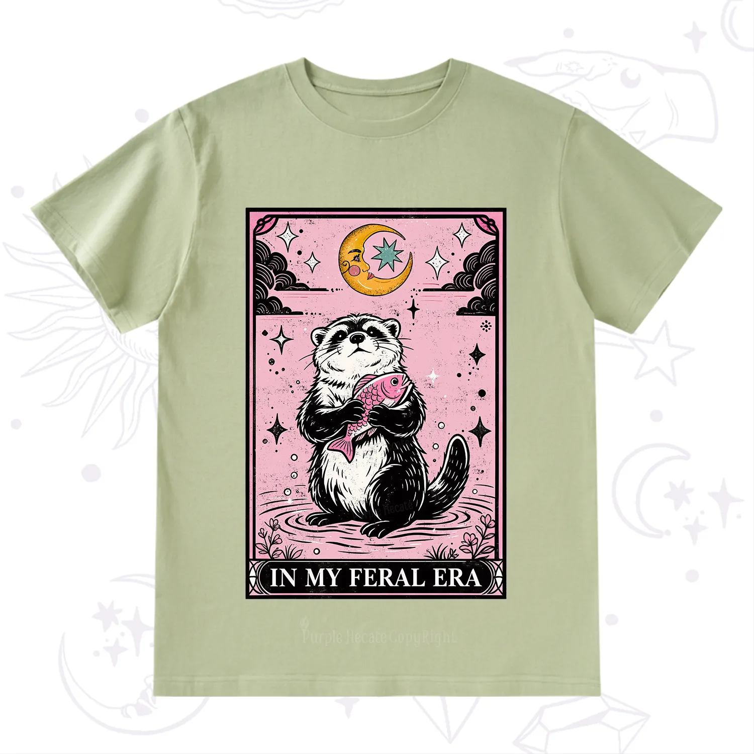 Purplehecate The In My Feral Era Tarot Otter T-Shirt
