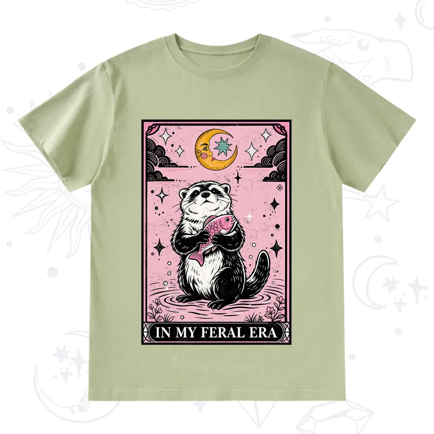Purplehecate The In My Feral Era Tarot Otter T-Shirt