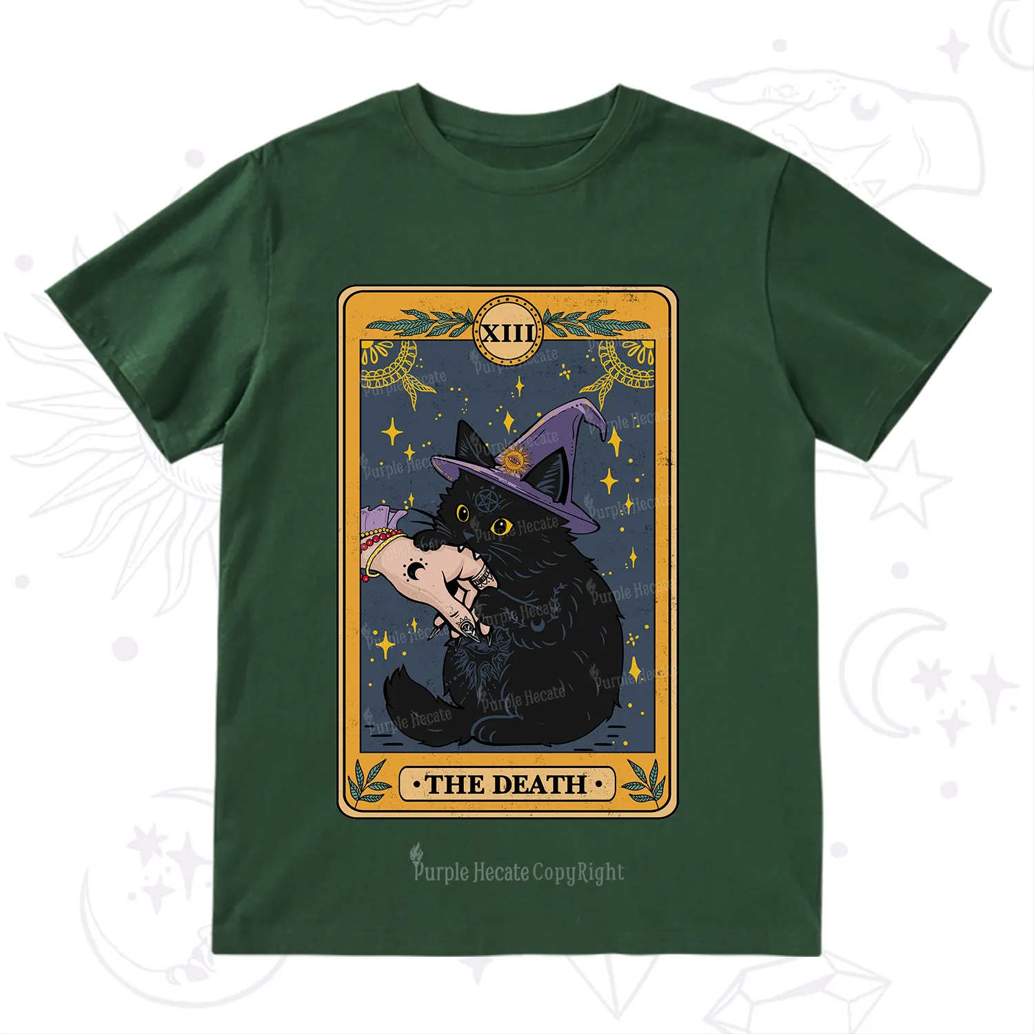 Purplehecate The Black Cat Death Tarot T-Shirt