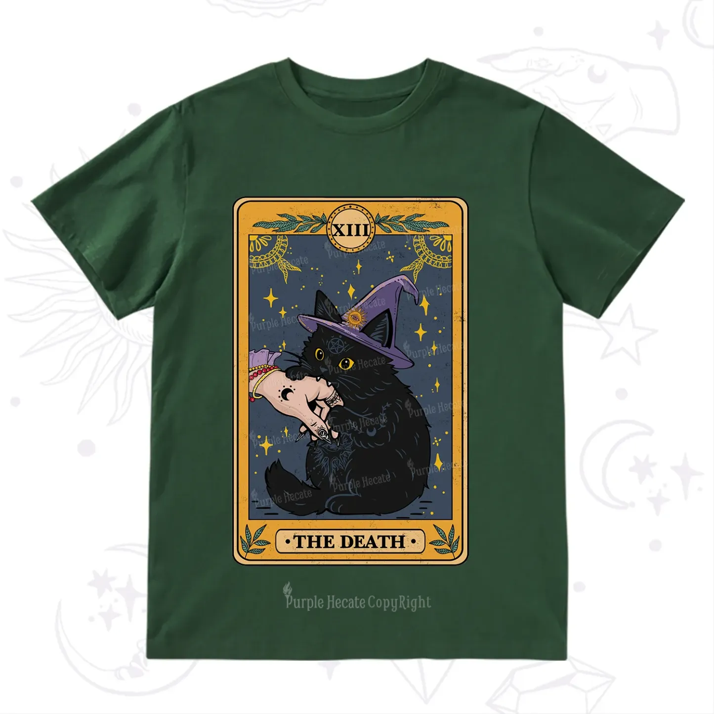 Purplehecate The Black Cat Death Tarot T-Shirt