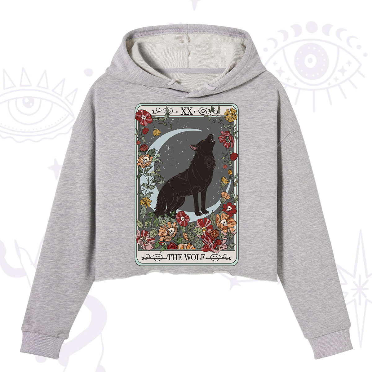 Purplehecate The Wolf Tarot Crop Hoodie