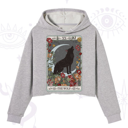 Purplehecate The Wolf Tarot Crop Hoodie