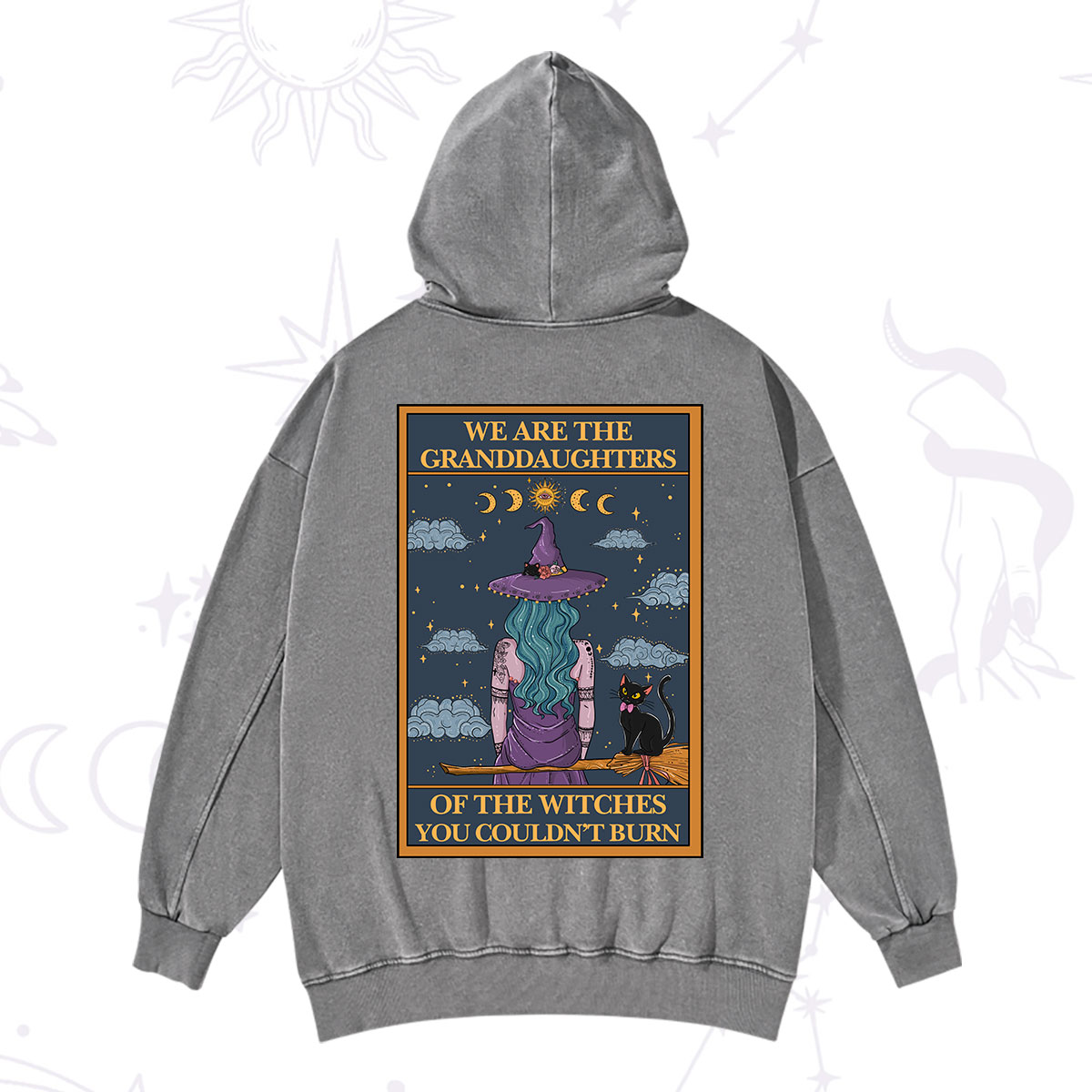 Purplehecate The Witches You Couldn't Burn Oracle Card Washed Hoodie