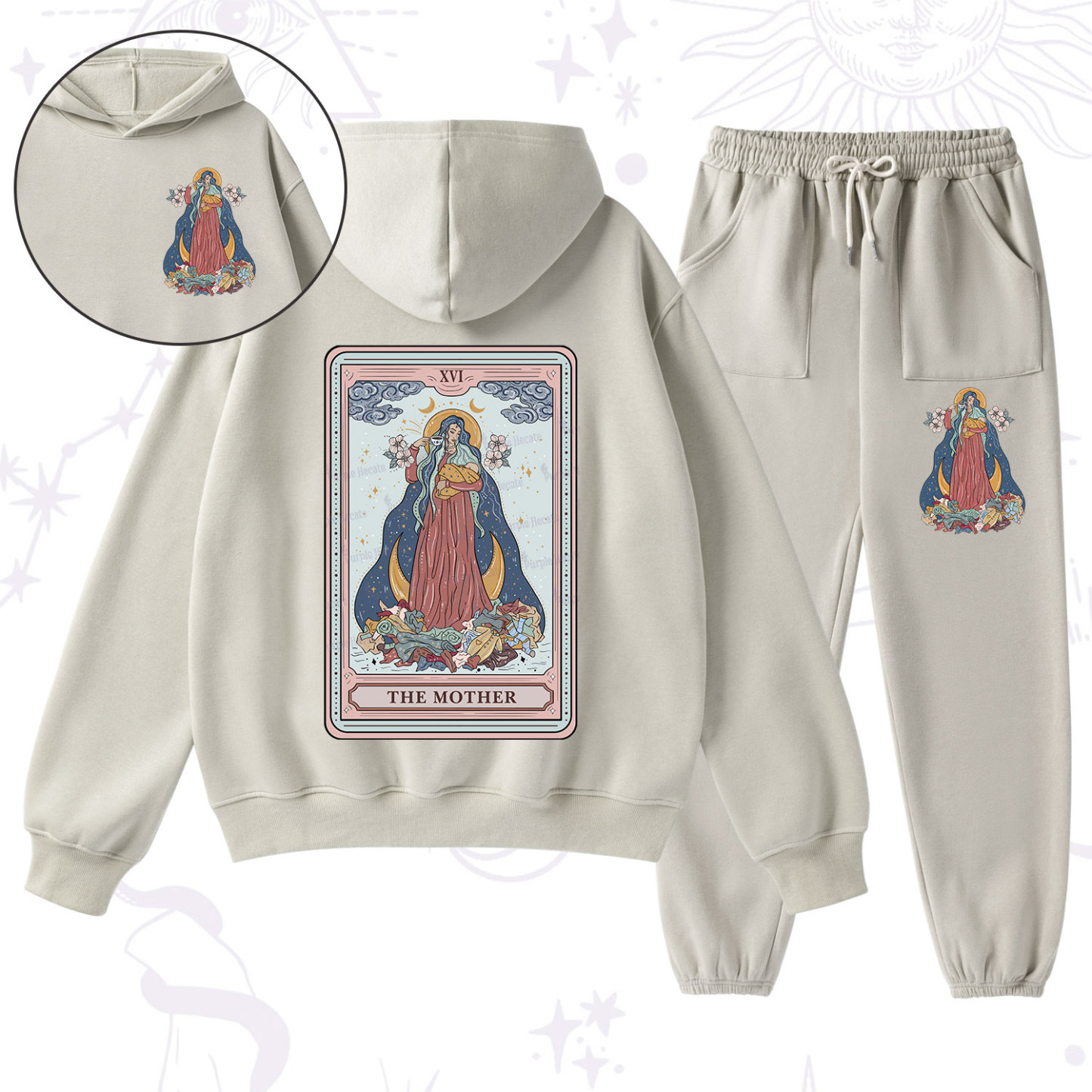 Purplehecate The Mother Tarot Fleece Hoodie Suit