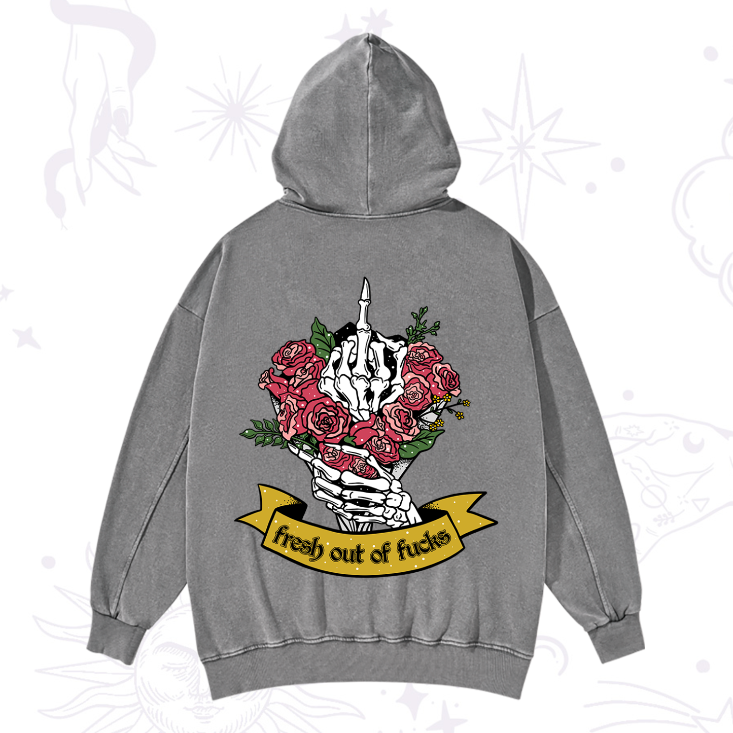 Purplehecate Fresh Out Of Fucks Washed Hoodie