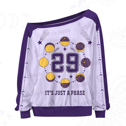 Purplehecate It's Just A Phase Off The Shoulder Graphic Jersey