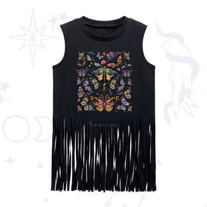 Purplehecate Mystical Butterfly & Moth Fringe Tank Top