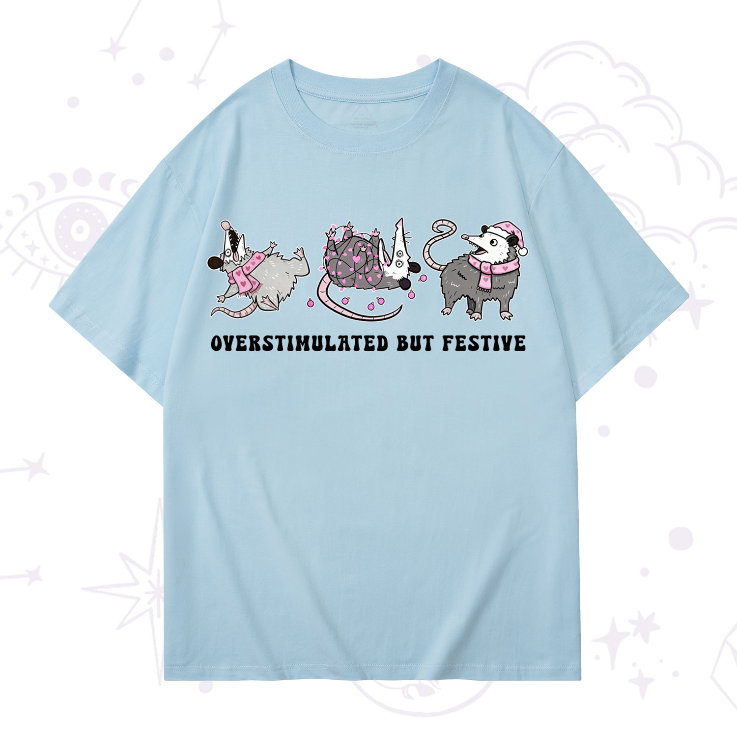 Purplehecate Overstimulated But Festive Possum Valentine T-Shirt