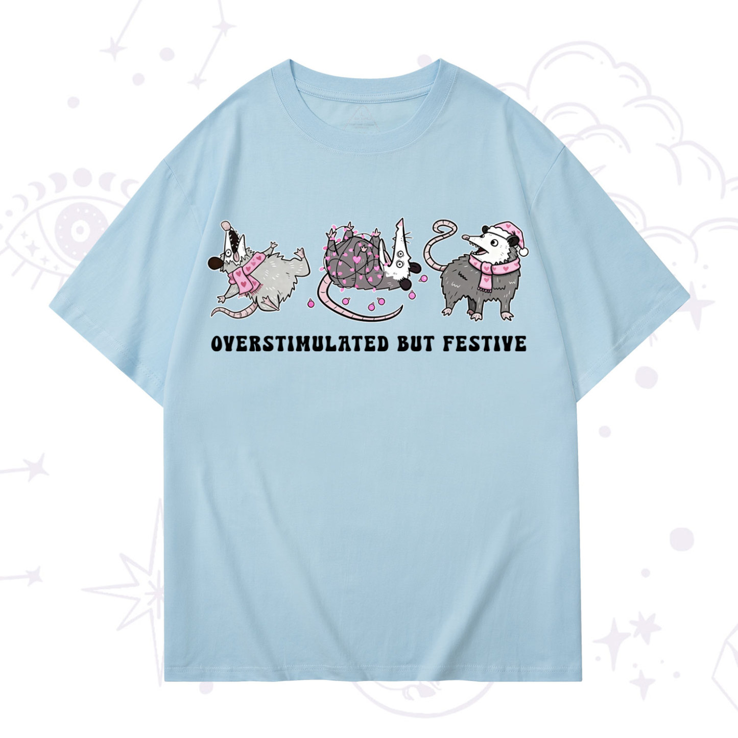 Purplehecate Overstimulated But Festive Possum Valentine T-Shirt