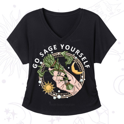Purplehecate Go Sage Yourself V-Neck T-Shirt