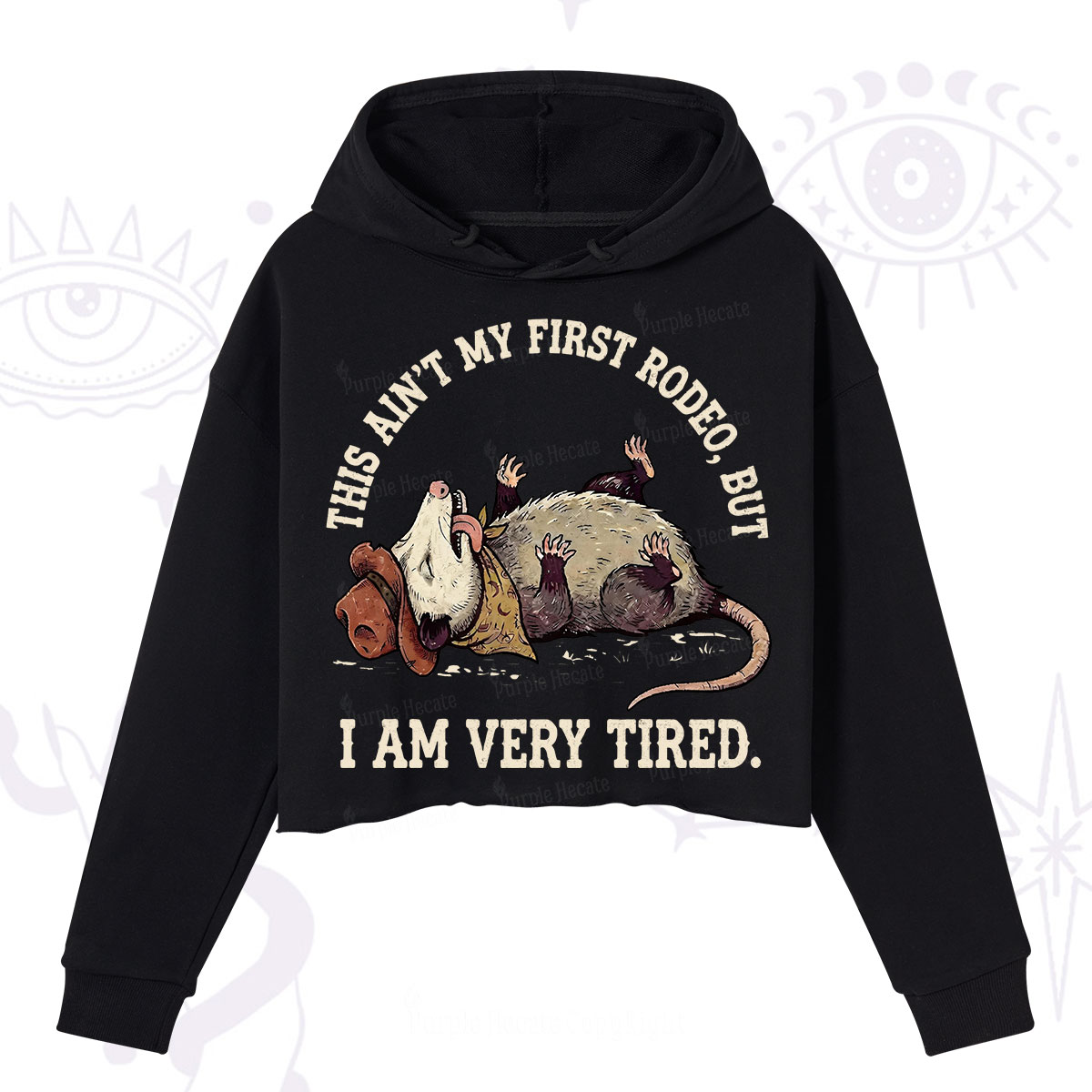 Purplehecate This Ain't My First Rodeo Crop Hoodie