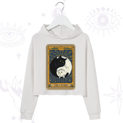 Purplehecate The Lovers Cat Tarot Crop Hoodie