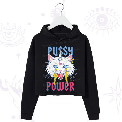 Purplehecate Pussy Power Crop Hoodie