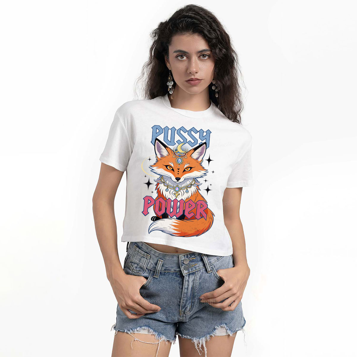 Purplehecate Pussy Power Crop T-Shirt