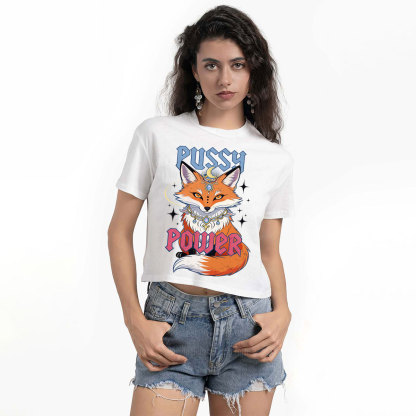 Purplehecate Pussy Power Crop T-Shirt