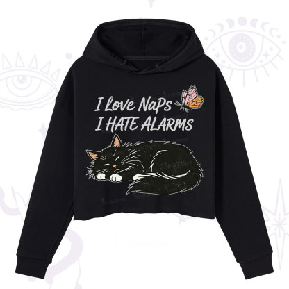 Purplehecate I Love Naps I Hate Alarms Crop Hoodie