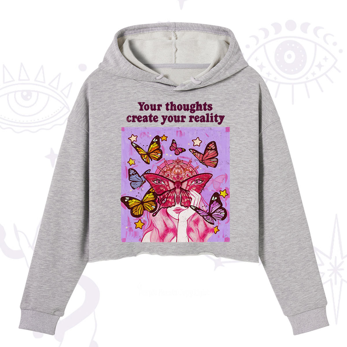 Purplehecate Create Your Reality Crop Hoodie