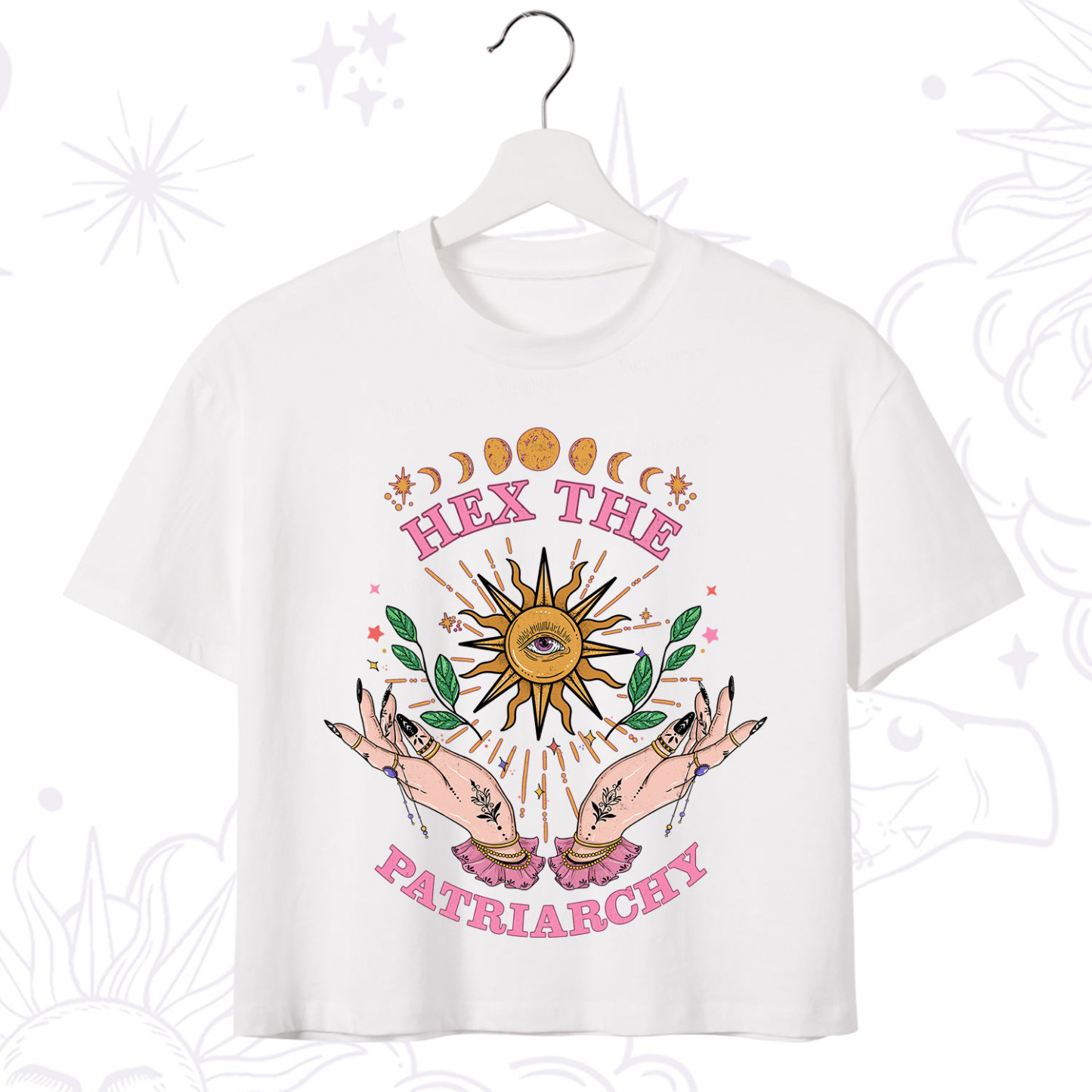 Purplehecate Hex The Patriarchy Witchy Crop T-Shirt