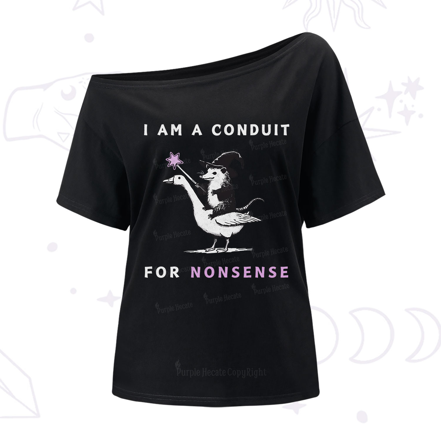 Purplehecate I Am A Conduit For Nonsense One Shoulder T-Shirt