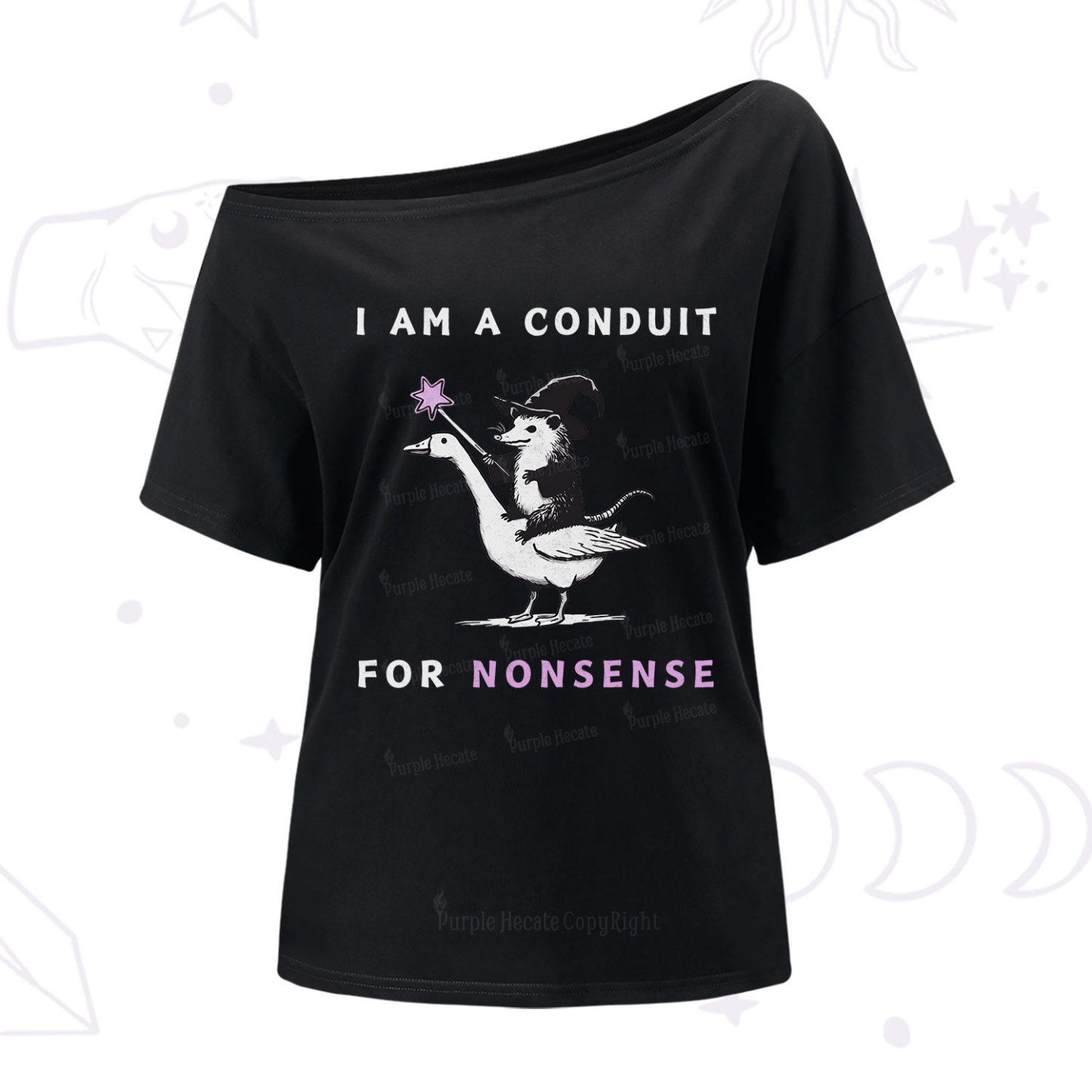 Purplehecate I Am A Conduit For Nonsense One Shoulder T-Shirt