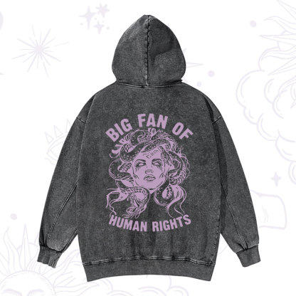 Purplehecate Big Fan of Human Rights Washed Hoodie