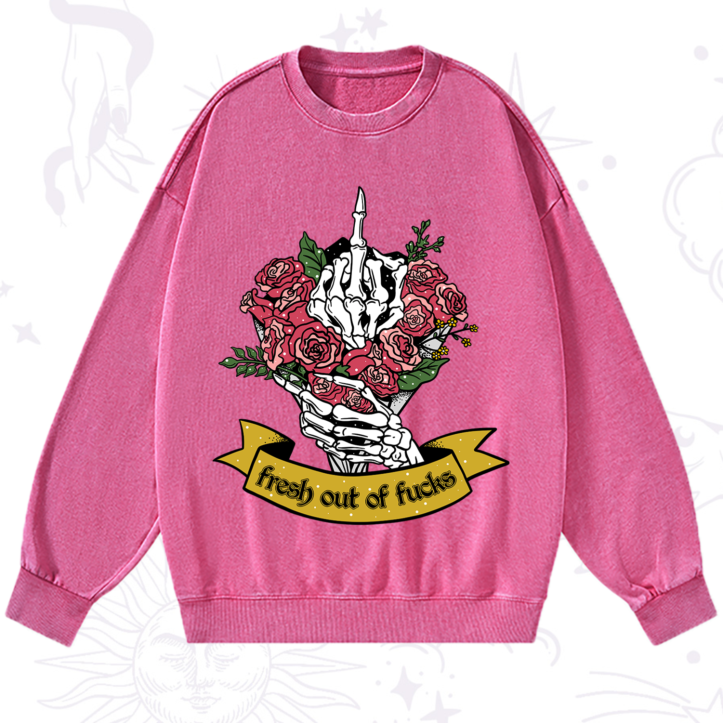 Purplehecate Fresh Out Of Fucks Washed Sweatshirt
