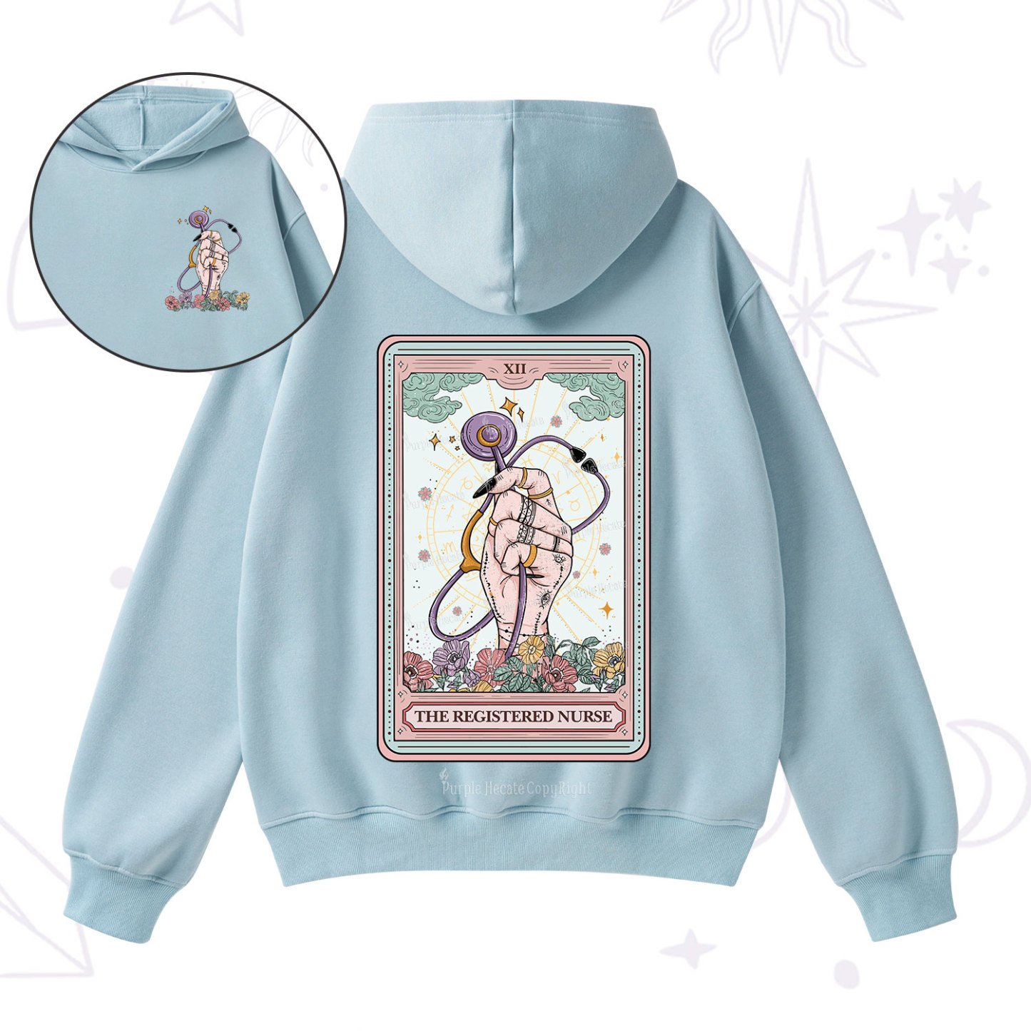 Purplehecate The Registered Nurse Tarot Card Fleece Hoodie Suit