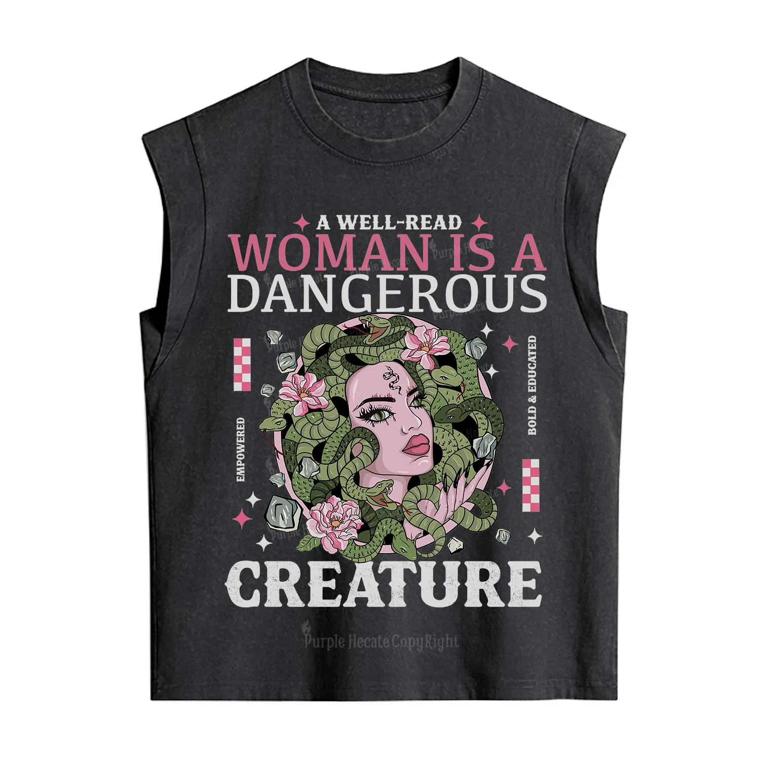 Purplehecate A Well Read Woman Is A Dangerous Vintage Washed Tank