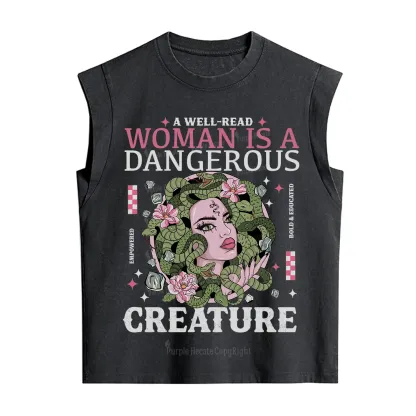 Purplehecate A Well Read Woman Is A Dangerous Vintage Washed Tank