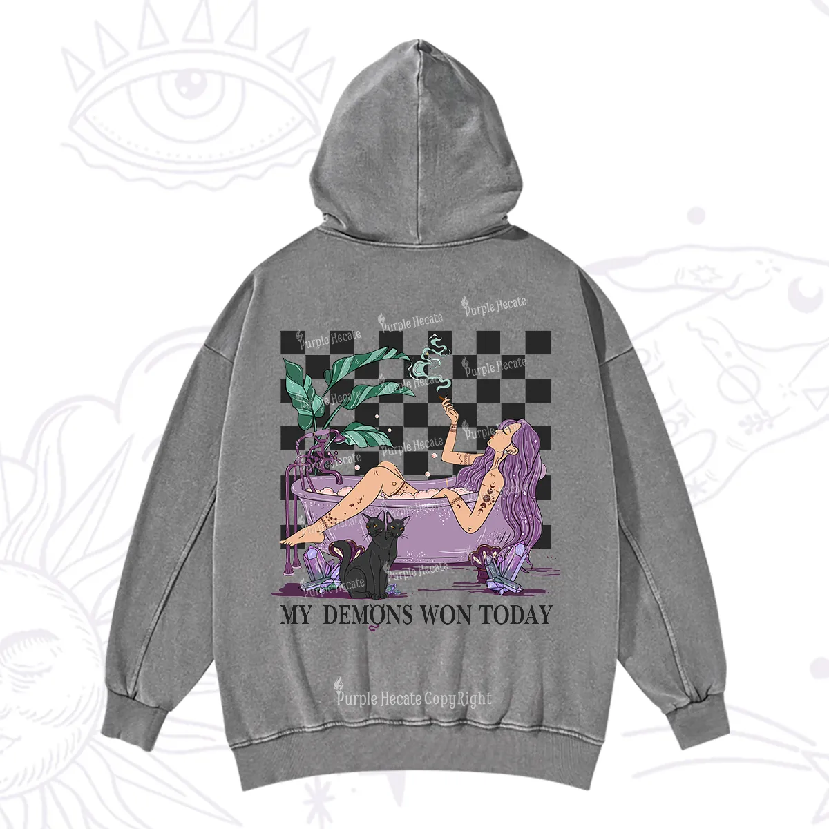Purplehecate My Demons Won Today Washed Hoodie