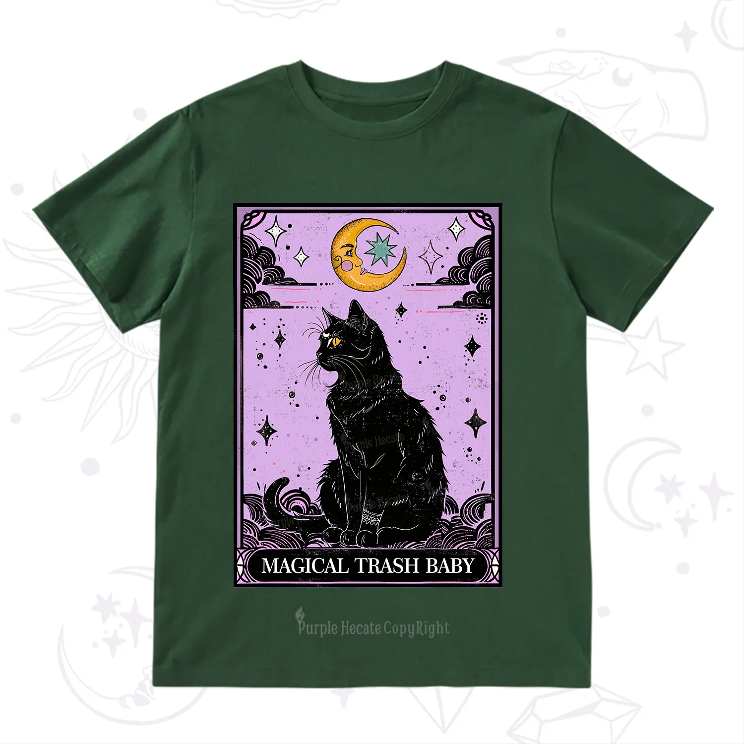 Purplehecate Magical Trash Baby Tarot Cat T-Shirt