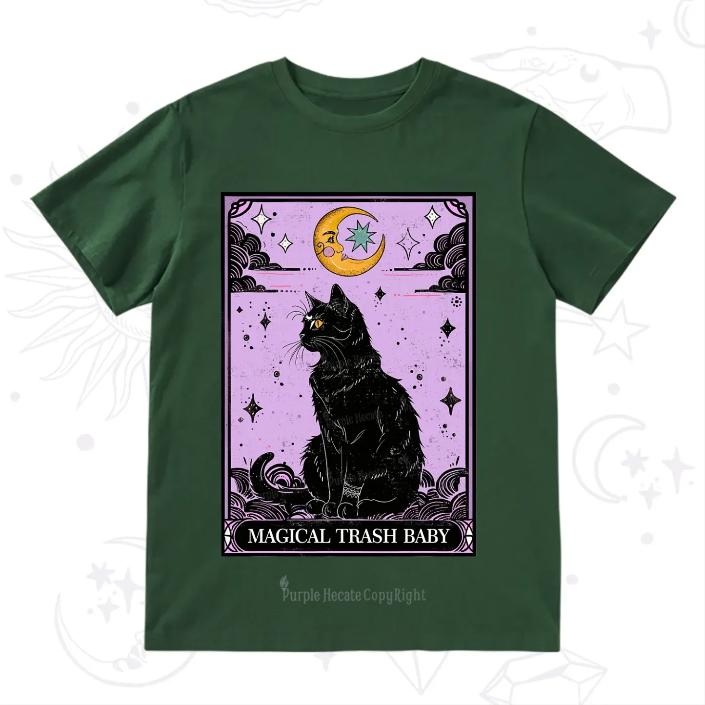 Purplehecate Magical Trash Baby Tarot Cat T-Shirt