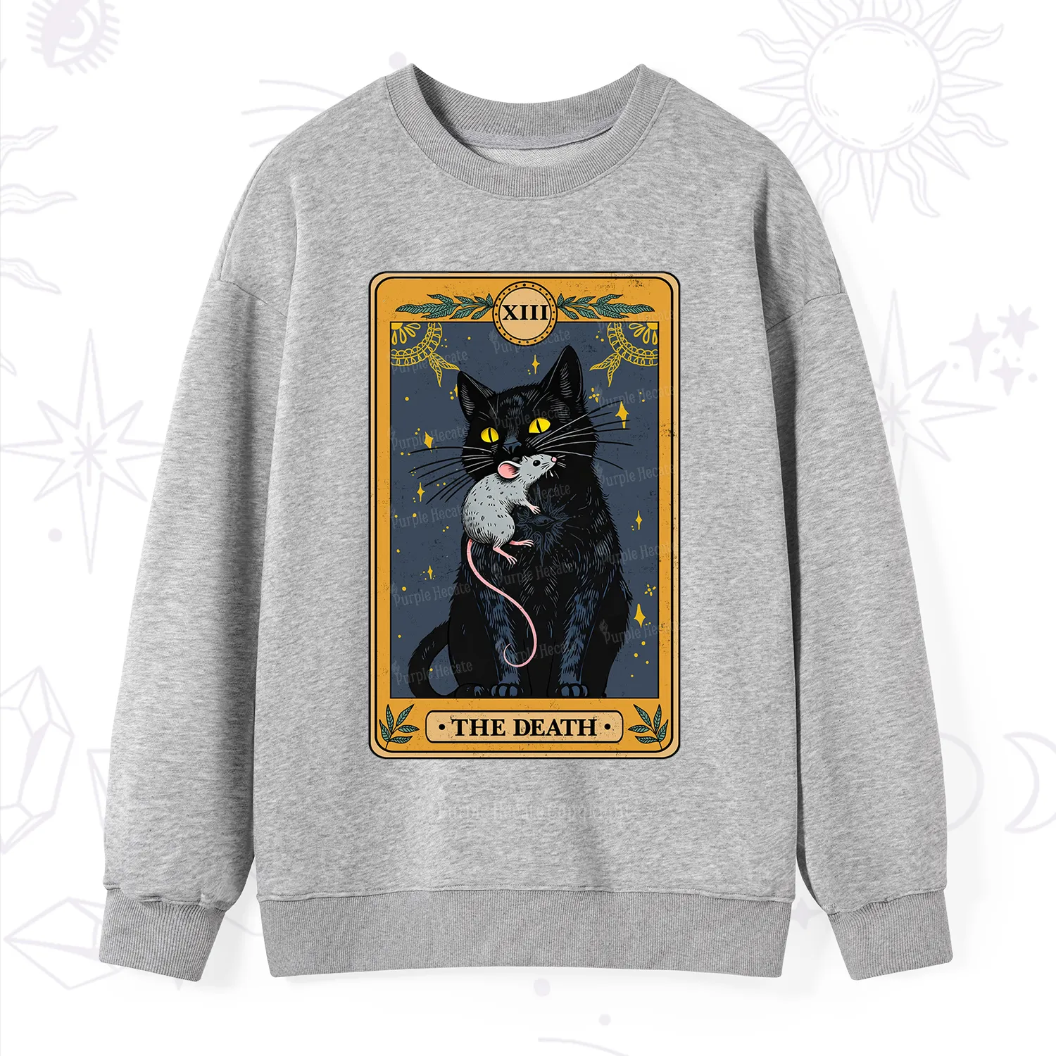 Purplehecate The Death Tarot Cat Sweatshirt