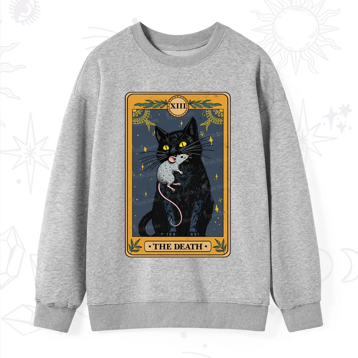 Purplehecate The Death Tarot Cat Sweatshirt