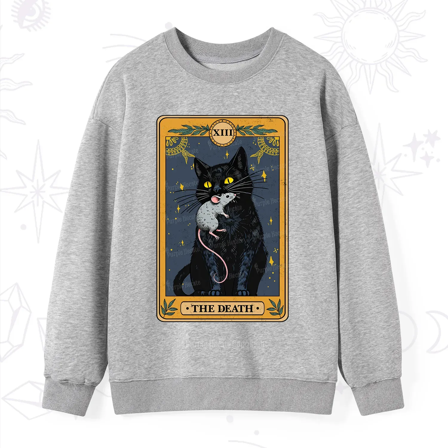 Purplehecate The Death Tarot Cat Sweatshirt