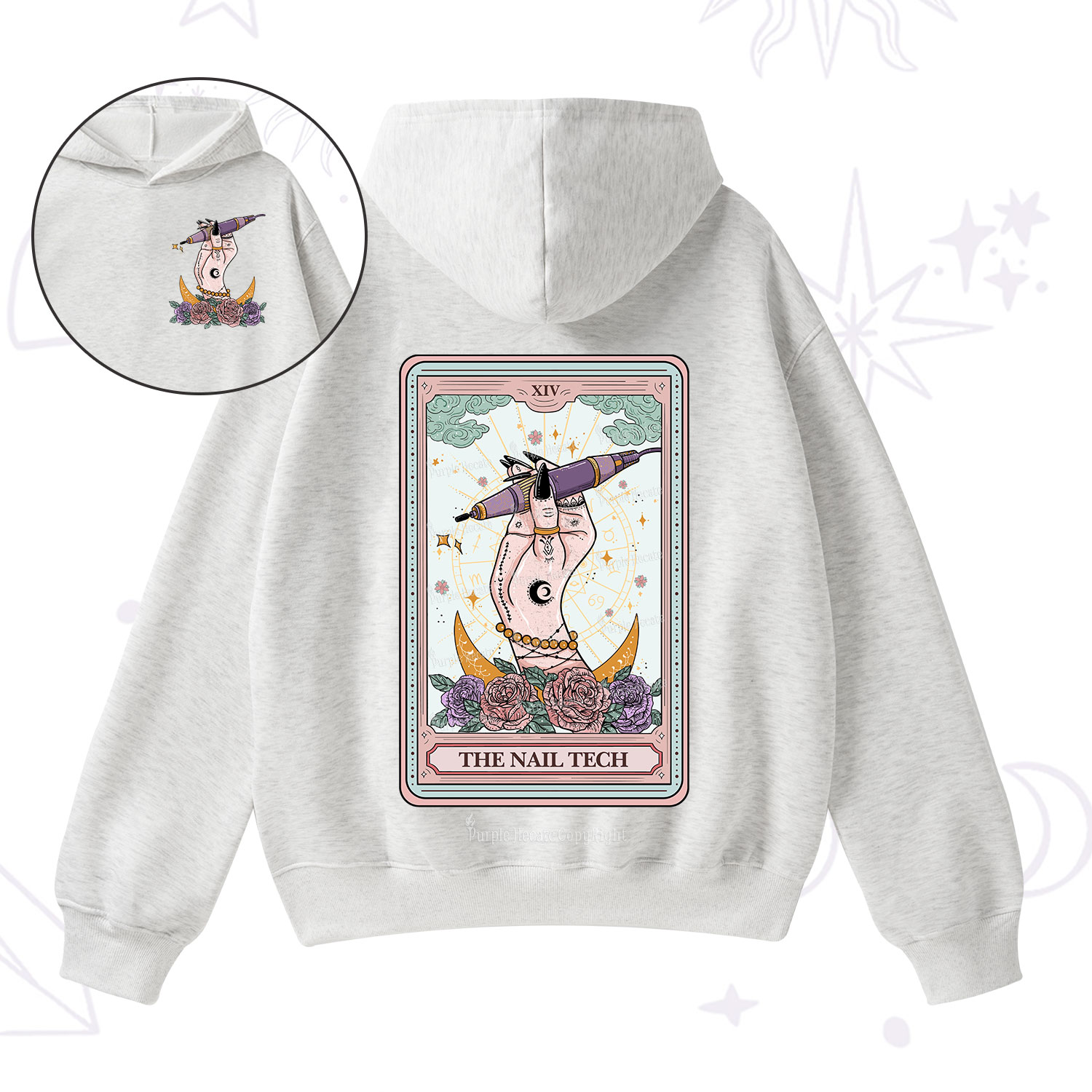 Purplehecate The Nail Tech Tarot Card Fleece Hoodie Suit