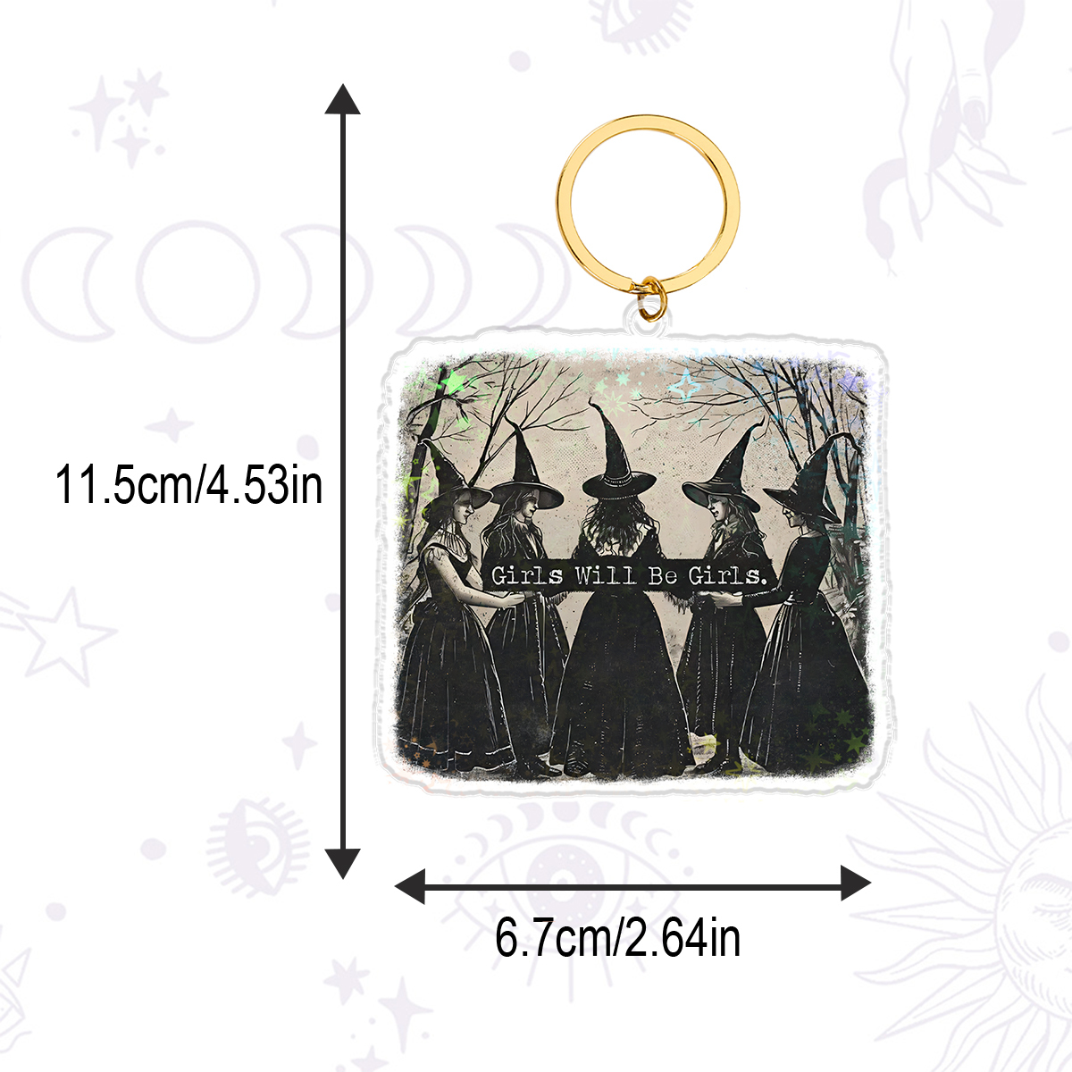 Purplehecate Girls Will Be Girls Witch Keychain