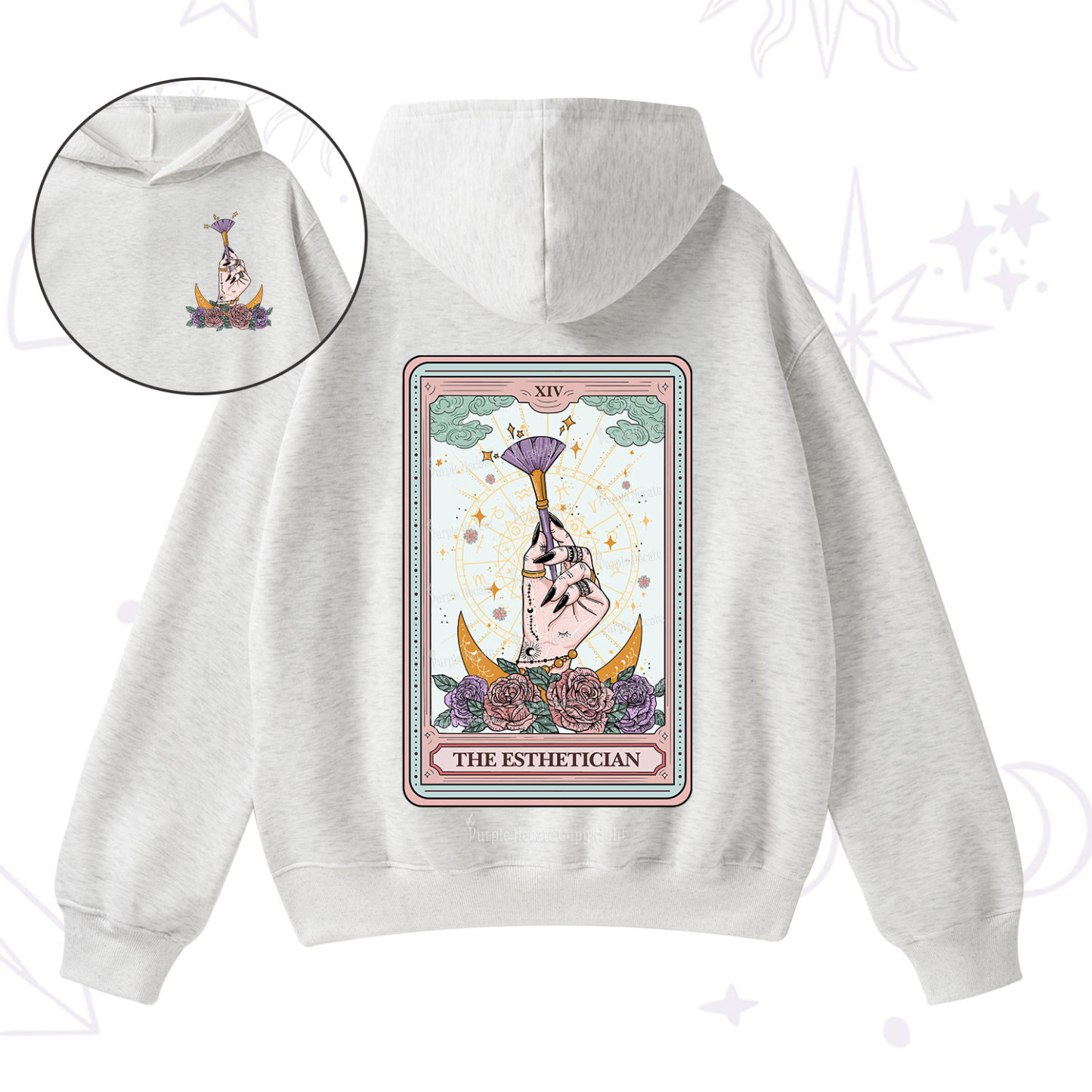 Purplehecate The Esthetician Tarot Card Fleece Hoodie Suit