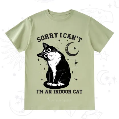 Purplehecate Sorry I Can't Go I'm an Indoor Cat T-Shirt